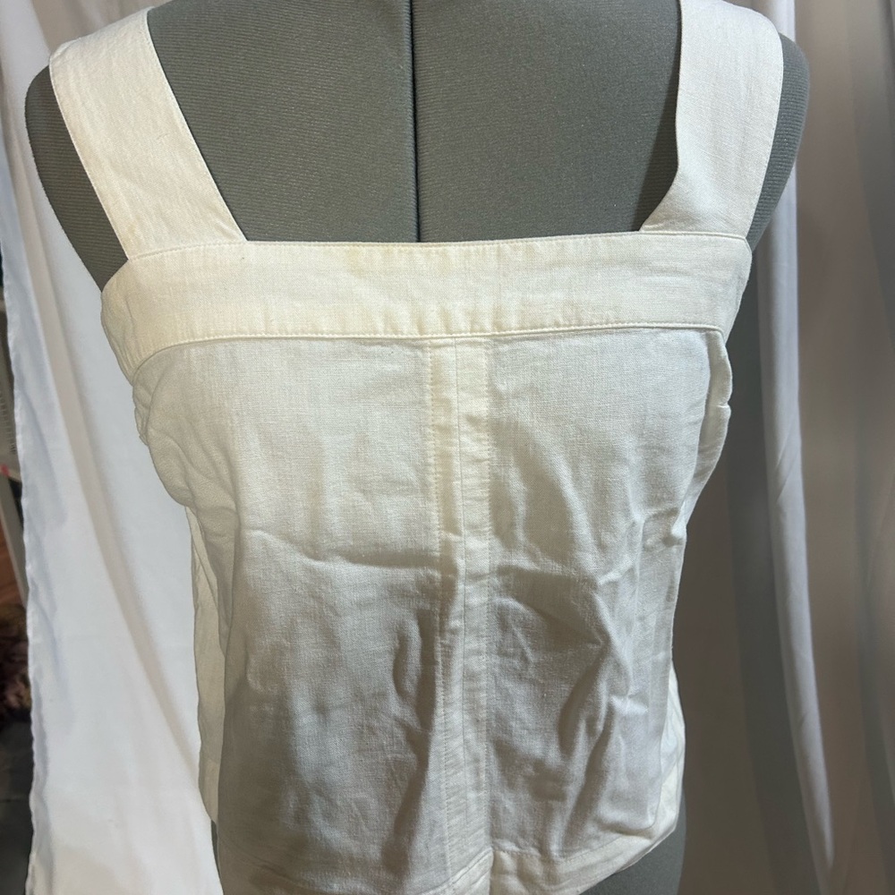 Cream Sleeveless Fitted Tank Top